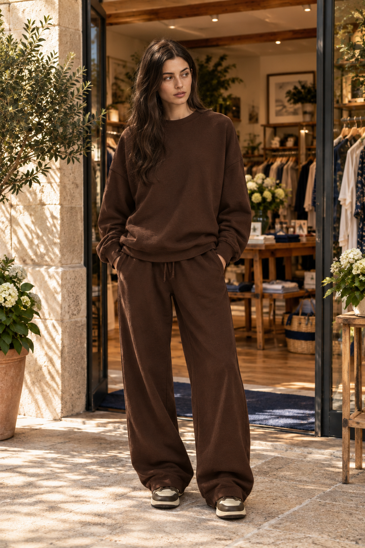Noor™ | Comfortset met oversized sweater en wijde broek